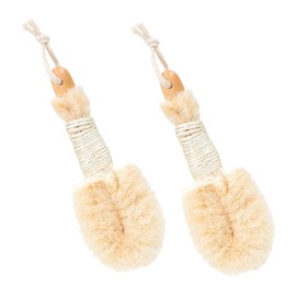 FRCOLOR 2pcs Bath Brushes Dry Brushing Body Brush Plants Body Scrubber Exfoliating Shower Body Skin Bath Brush Exfoliation Brush Body Scrub Brush Sisal Beige
