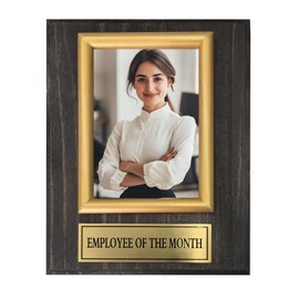Employee of the Month, Quarter or Year Award Plaque Photo Frame, Employee Recognition Award Honor Plaque, 8"x10" Plaque Holds a 4"x6" Photo Appreciation Award and Recognition