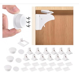 Kindersicherung Schrank, 12 Schubladenschloss mit 3 Schlüssel Kindersicherung Schubladen Schubladensicherung Schranksicherung Baby Magnet Magnetisches Schrankschloss Kindersicherung Magnet
