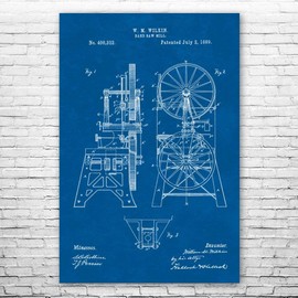 Band Saw Poster Print, Woodworking Tools, Bandsaw, Shop Teacher, Furniture Maker, Woodworker, Handyman Gift, Man Cave Blueprint (24 inch x 36 inch)