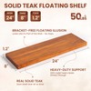 Realgulf 24 Inch Teak Floating Shelves Set of 2 -