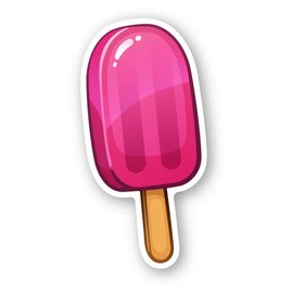 Squiddy Pink Popsicle Ice Cream - Vinyl Sticker Decal for Phone, Laptop, Water Bottle (3" Tall)