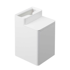Yamazaki 6060 Toilet Wiper Stand with Cleaner Seat Storage, White, Approx. 4.3 x 4.7 x 6.7 inches (11 x 12 x 17 cm), Tower Tower, For Toilet Flooring Wiper Storage