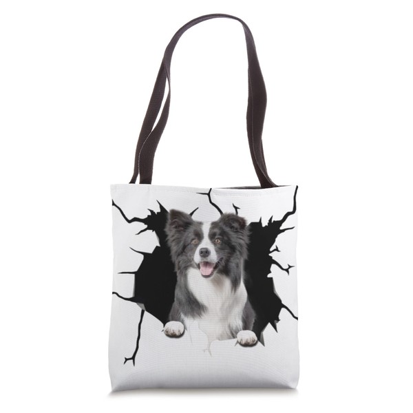 Aeticon Border Collie Dog Crack Sticker Funny Valentines Day Tote