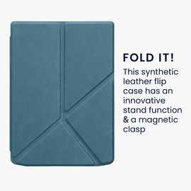 kwmobile Case Compatible with Pocketbook InkPad 4 / Color 3 / Color 2 / Vivlio InkPad 4 / InkPad Color 3 Case - Faux Leather Case - eReader Protective Case - Cover Petrol