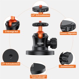 UURIG BH-04 Magnetic Camera Mount for GoPro, Heavy-Duty Metal Car Powerful Magnetic Camera Mount with 360 Degree Rotation Ball Head for Car Body, Compatible with GoPro