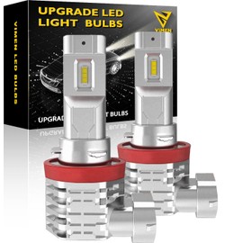 VIMEN H11 LED Headlight for Cars, Integrated H8/H9 LED Bulb, 6,500K, White, High Brightness, LED Chip, Fanless, Match with Genuine Halogen, Flash Point, Instant Activation, Seller 2 Year Warranty (2