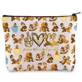 WZMPA Squirrel Cosmetic Bag Squirrel Movie Gifts Peace Love Squirrel Makeup Zipper Pouch Bag Squirrel Merchandise (Peace Love Chip&Dale)