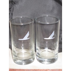 Set Of 2 Piedmont Airlines High Boy Glasses First Class 4 1/2" x 2 1/4" NOS