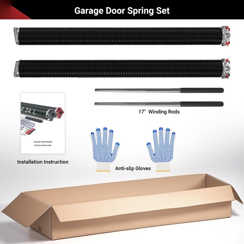 Toriexon Garage Door Spring 0.207 x 2” x 24” (Pair),