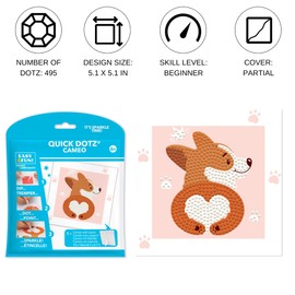 Diamond Dotz Corgi Love Dog Diamond Painting Kits for Kids - Diamond Art Kits a Relaxing Creative Craft Kit with Dotz Gems 5.1"x5.1"