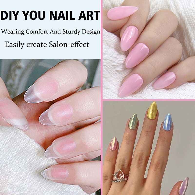 Almond Nail Tips, Short, Pack of 510 Full Cover Nail