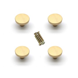 Susenya Door Knobs Brass Knobs 1.1x0.8（DxH） Set of 4 Golden Round