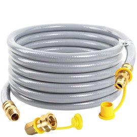 20FT 3/4" Id Natural Gas Hose with Quick Connect,CSA Certified 3/4" Natural Gas Hose for Generator, Ng/Lp Propane Appliances, Grill, Patio Heaters, Superior Materials Rubber and Strong Brass Fittings