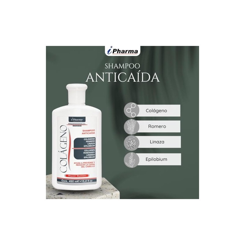 Shampoo Anticada con Colgeno Romero Linaza, Ayuda a reducir la