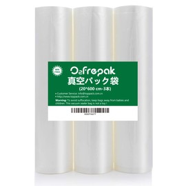 O2frepak Vacuum Pack, Roll, 7.9 x 23.6 inches (20 x 600 cm), 3 Pieces, PA+PE Safe Material, Vacuum Sealing Bag, Freely Cut, Dedicated Antibacterial Bag, Degassing, Long Freshness, Food Storage, Home