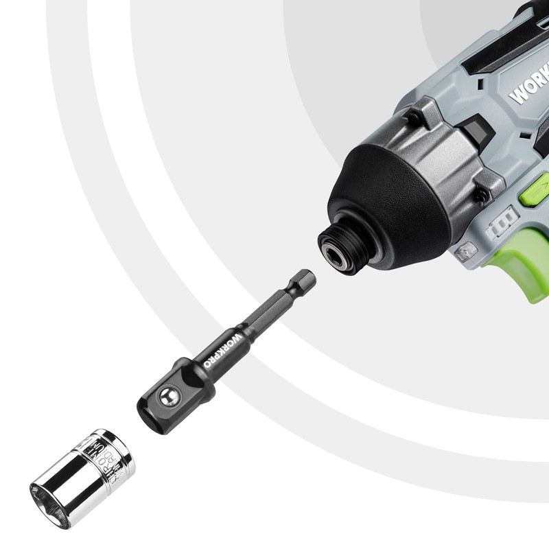 WORKPRO 9-Piece Socket Adapter Extension Set, 1/4, 3/8, 1/2-Inch Drive,