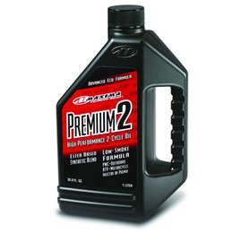 Maxima Racing Oils 21901-2PK Premium 2 Smokeless 2-Stroke Premix/Injector Oil 1L Bottle, 2-Pack