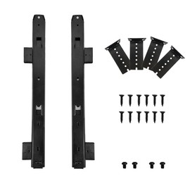 FRMSAET Heavy Duty 12/14/16/18 inches Thickness Steel Construction Ball Bearing Keyboard Slides Keyboard Drawer Slides Tray Accessories Cabinet Furniture Hardware Rails (16 inches, Black)