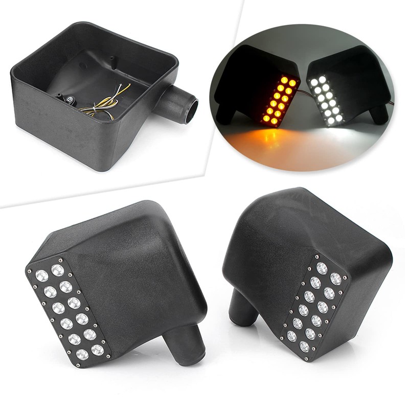 KMFCDAE Side View Mirror Housing with LED White DRL Amber