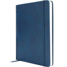Tabitha Wilde A5 (ish) Hardback Notebook Dotted Paper, Numbered Pages and Pocket, Journal/Bujo - Navy Blue (Navy)