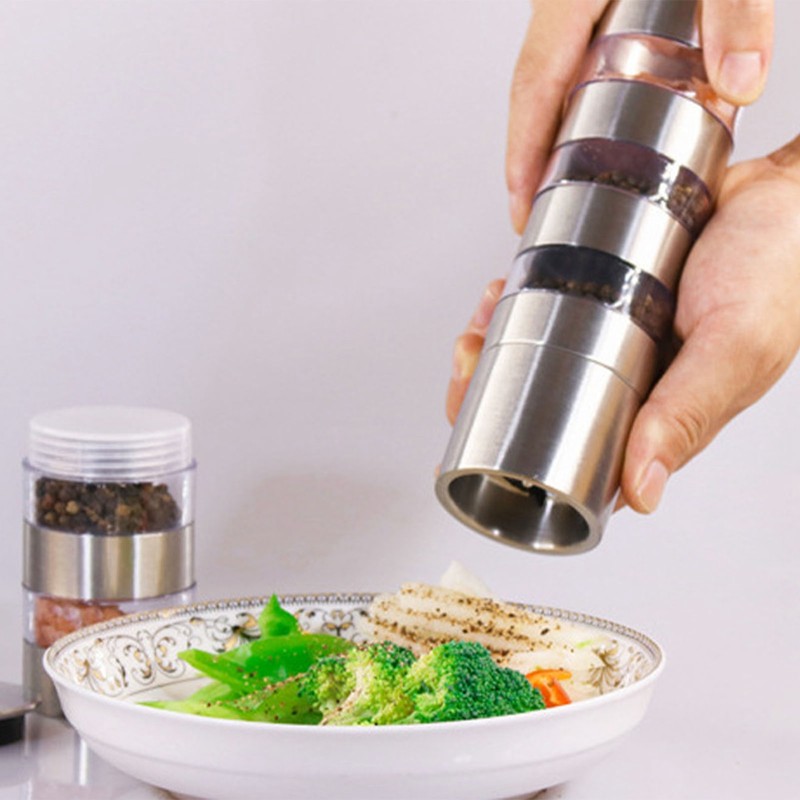 Manual Pepper Grinder Stainless Steel Multifunctional Compact Adjustable Spice Grinder