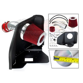 RTUNES RACING HEAT SHIELD COLD AIR Intake Airflow Inductions Kit + FILTER RED Compatible For 05-12 Avalon / 07-11 Camry / 09-15 Venza 3.5L