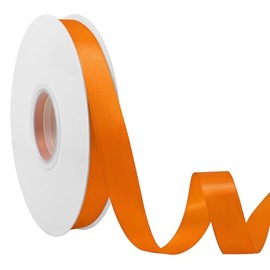 Ribreeze 5/8 inch Orange Satin Ribbon 50 Yards for Gift Wrapping Weddings DIY Floral Decor Sewing & More