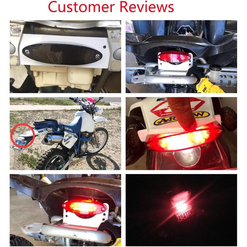 Evomosa - Luz trasera de freno universal para motocicleta, luz