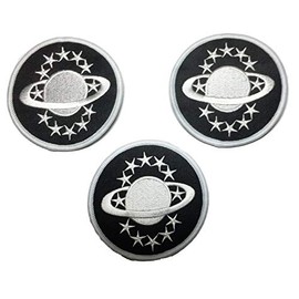 Galaxy Quest Black Command Uniform Logo Saturn Embroidered Patch Set of 3