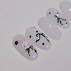 Mono Rabbit Handmade Nail Tips Knit Gel Ribbon Dot Nails