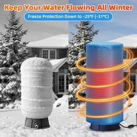 Heated Well Pressure Tank Cover Insulated, 16"D x 39"H Water Well Tank Cover Heater with Switch, Constant Heating Waterproof Insulated Pump Cover, Freeze Protection Down to -25°F