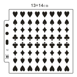 Lottoy Poker Card DIY Hollow Design PET Plastic Stencil, Perfect for Textile Design, Wall Design, Windows, Paper, Scrapbooking, Children's Crafts, 13 x 14 cm/5.12 x 5.51 inches