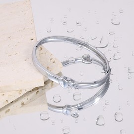 JJDreams Love Heart Titanium Bracelet Alphabet Bangle Friendship Bracelet for Men Women, 17 cm, Titanium