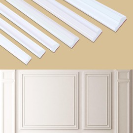 Soengsau Peel and Stick Accent Wall Molding, 118.1"L x 1.6"W Lightweight Self-Adhesive Chair Rail Trim for Interior Decoration