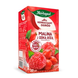 Raspberry & Rosehip Tea Natural Pure And Refreshing Herbal Fruit Infusion Herbapol (Tea bags, 60, count)