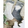 MeraVic Gnome Stocking Grey and White Set of 2