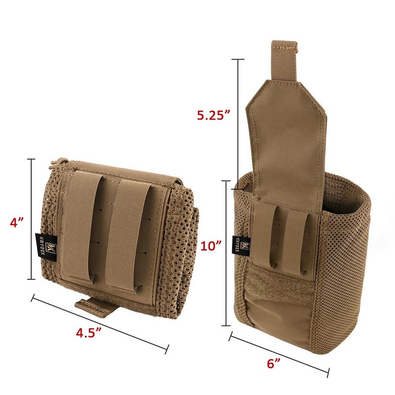 KRYDEX GEAR Tactical Dump Pouch, Molle Foldable Mag Bag Net