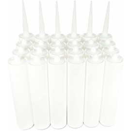 Smilyeez Empty Fillable Plastic Caulk Tube 300 ml. Also Know as 10 oz. 11 oz. and Pint Size Caulk Tube with Removable Tip (24 Pack)