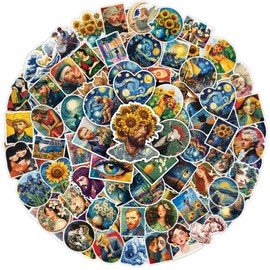 Minhluky 100pcs Art Stickers - Art History Sticker Waterproof Decals for Water Bottles Laptop Luggage Computer Scrapbooking Teens Adults Girls Funny Party Birthday Decorations
