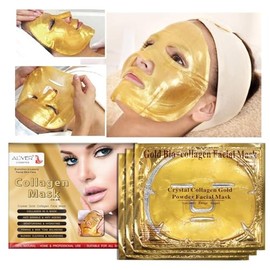 Crystal Collagen Gold Gel Face Mask 24k - Lujosa Mascarilla de Gel Antienvejecimiento - Mascarilla de Tela - Hidratante y Rejuvenecedora - Reduce Líne