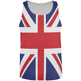 British Flag Union Jack All Over Mens Tank Top Multi X-LG