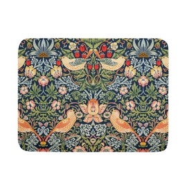 Navy Blue Sage Green Chinoiserie Dish Drying Pad 18 x 24 Inch With Absorbent Reversible Microfiber Vintage Strawberry Floral Bird Drying Mats Dish Drainer Mat Fast Dry For Kitchen