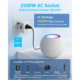 decqle Travel Adaptor Worldwide Z11 White
