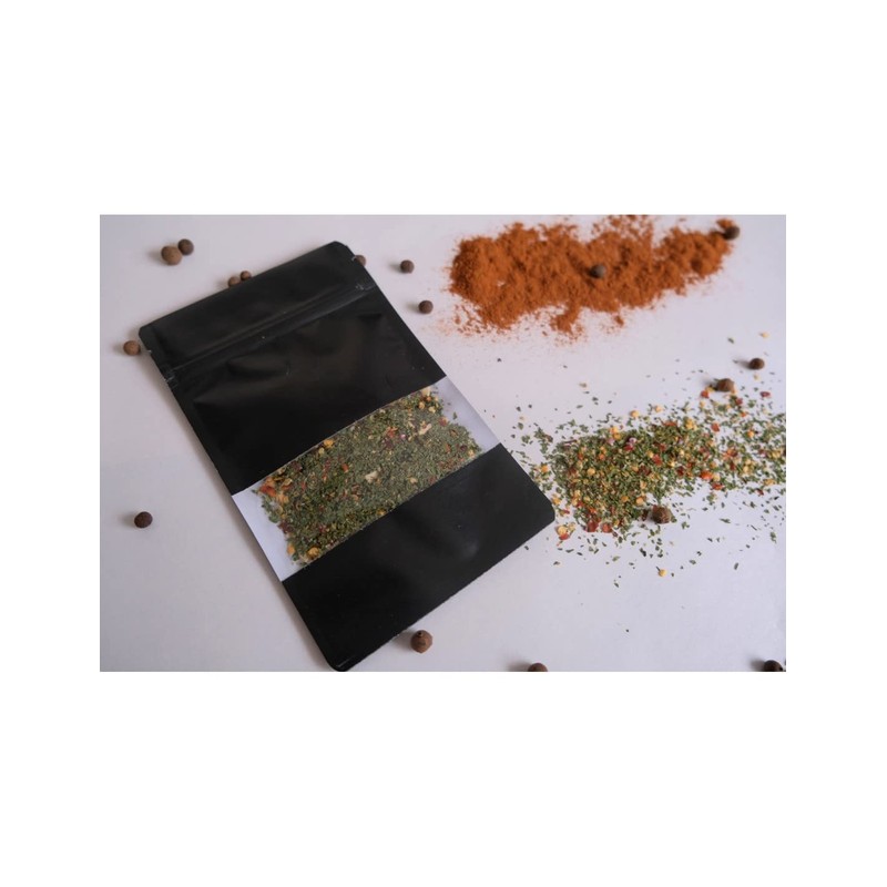 Jamo Solutions Black Kraft Paper Window Stand Up Pouch -