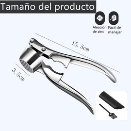 Prensa de Ajos, Picadora de Ajos profesional, Prensa Ajos Acero Inoxidable Manual, Mango Ergonómico Fácil de Apretar, Herramienta de Cocina