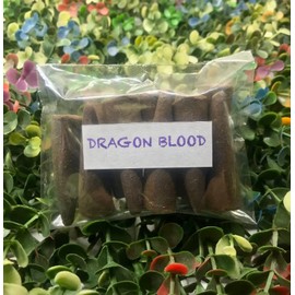 Dragon Blood Backflow Incense Cones (25 cones) - 100% Natural Backflow Incense Cones - Christmas Backflow Incense Cones - Traditional Indian Incense (No Damaged Cones Hand Sorted Packet)