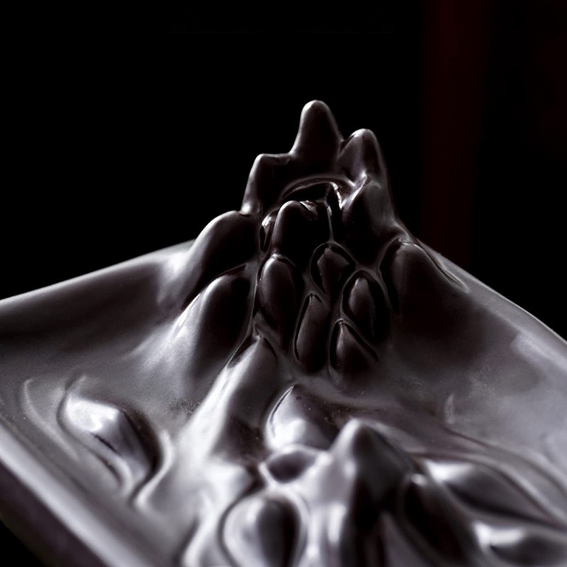 GeistBlitz Backflow Incense Holder, Ceramic Waterfall Burner, Burner with Tweezer,