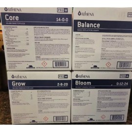 Athena Pro Line Nutrient Set Grow, Core, Bloom (1 ea. 1 lbs POUCHES)+Balan