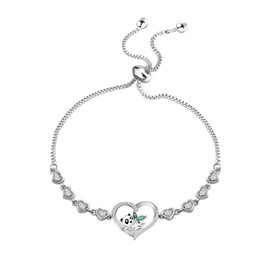 NOBRAND BAUNA Adjustable Panda Bracelet - Panda Lover Gift Heart Charm Bracelet For Girl Woman